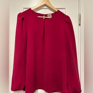 Anne Klein Magenta Long Sleeve Blouse